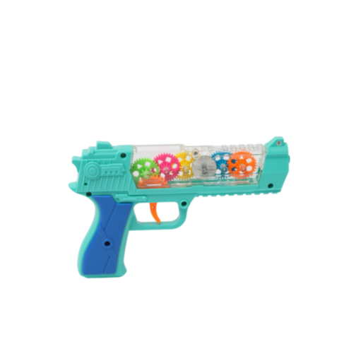 Pistol cu Efecte de Lumină și Vibrație – Jucărie Interactivă cu Roți Colorate