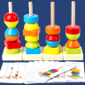 Set de Jucărie Montessori - Stivuire și Recunoaștere a Formelor