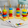 Set de Jucărie Montessori - Stivuire și Recunoaștere a Formelor