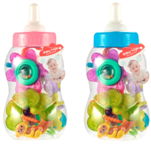 Set Jucării Zornăitoare în Formă de Biberoane