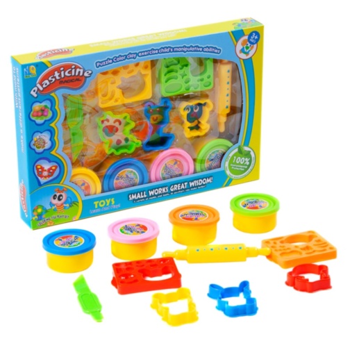 Set Plastilină cu 4 Culori și Forme de Modelat Animale