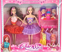 Set 4 Păpuși Barbie cu 4 Ținute
