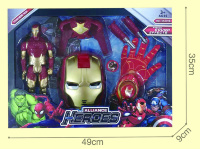 Mega Set Iron Man cu Mască, Figurină și Mănușa-Lansator 