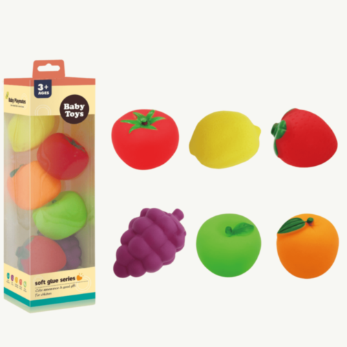 Set Fructe și Legume Moi din Silicon – 6 Buc
