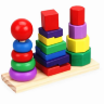 Turnuri Montessori din Lemn – Sortare, Stivuire și Forme Geometrice