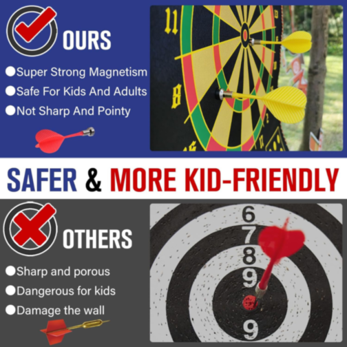 Set de darts magnetic cu țintă dublă