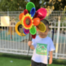 Morisca Colorată Floare cu Petale Curcubeu 73cm