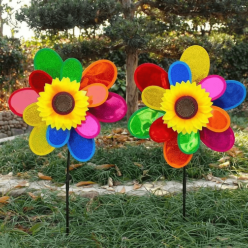 Morisca Colorată Floare cu Petale Curcubeu 73cm