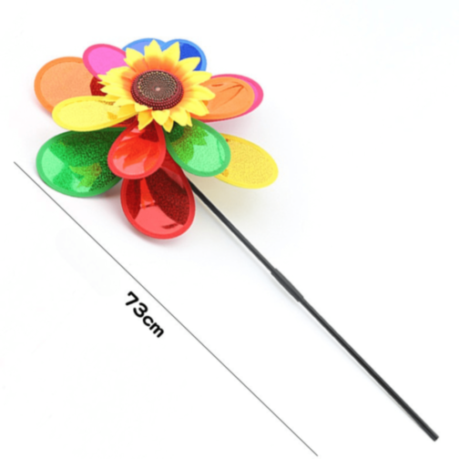 Morisca Colorată Floare cu Petale Curcubeu 73cm