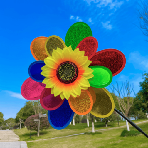 Morisca Colorată Floare cu Petale Curcubeu 73cm