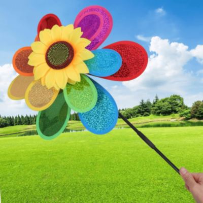 Morisca Colorată Floare cu Petale Curcubeu 73cm | image