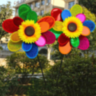 Morisca Colorată Floare cu Petale Curcubeu 73cm