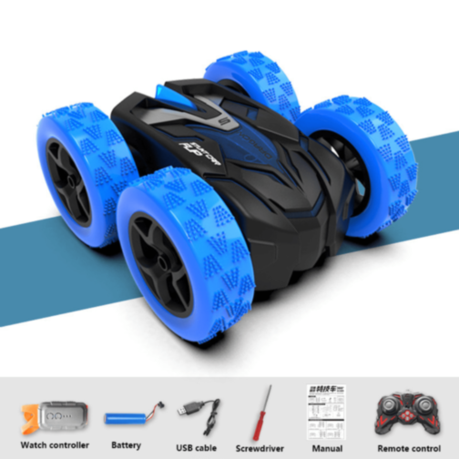 Mașinuță Stunt 360° cu Telecomandă și Ceas (culoare aleatorie) Mașinuță Stunt 360° cu Telecomandă și Ceas (culoare aleatorie)