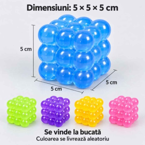 Cub squishy antistres cu biluțe moi și elastice