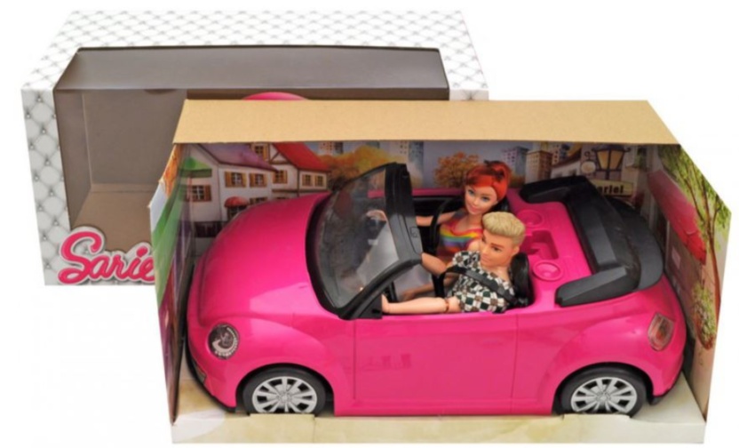 Set Barbie și Ken cu Mașină Decapotabilă, 46cm