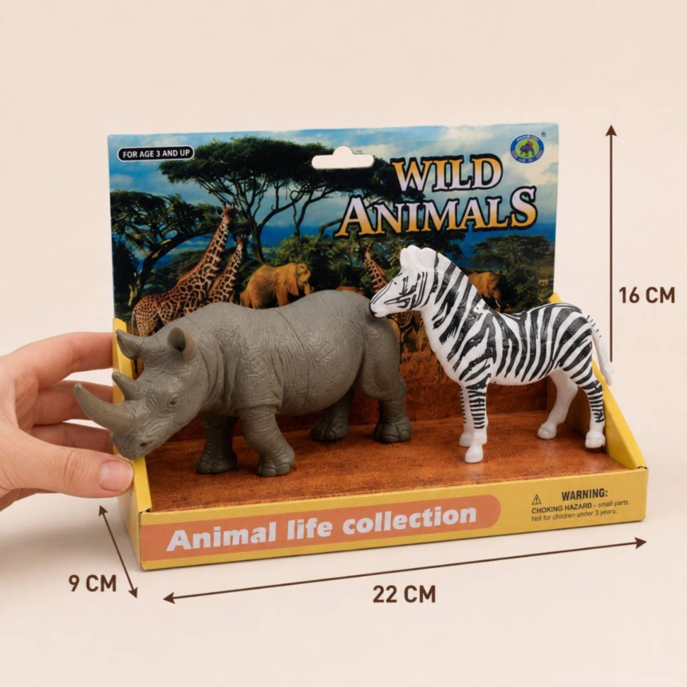 Dimensiune set animale sălbatice pentru copii 22 x 9 x 16 cm