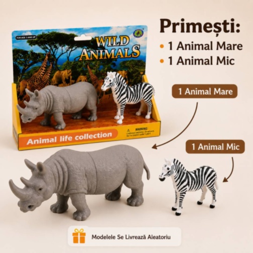 Set 2 Animale Sălbatice pentru Copii Modele Aleatorii