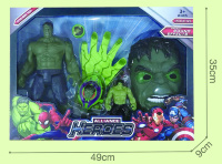 Mega Set Hulk cu Mască,2 Figurine și Mănușa-Lansator 
