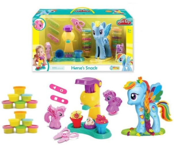 Set  Ponei și Fabrica de Înghețată  cu Plastilina în 12 Culori