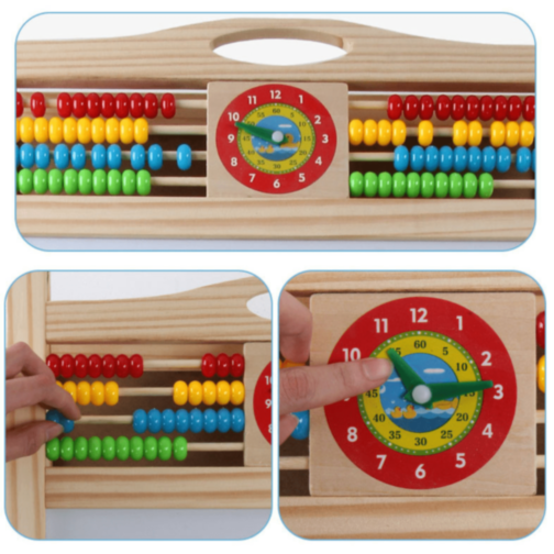 Tablă Educațională din Lemn cu Două Fețe 