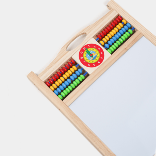 Tablă Educațională din Lemn cu Două Fețe 