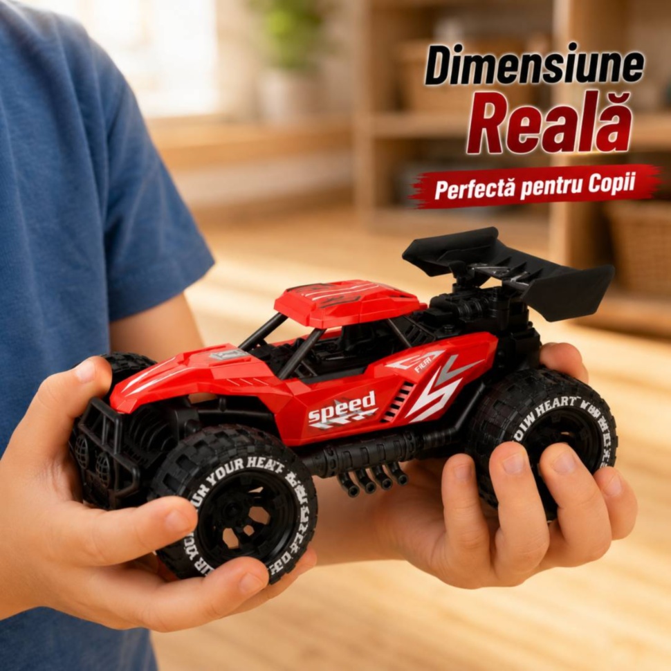 Mașină off-road racing cu dimensiune potrivită pentru mâinile copiilor