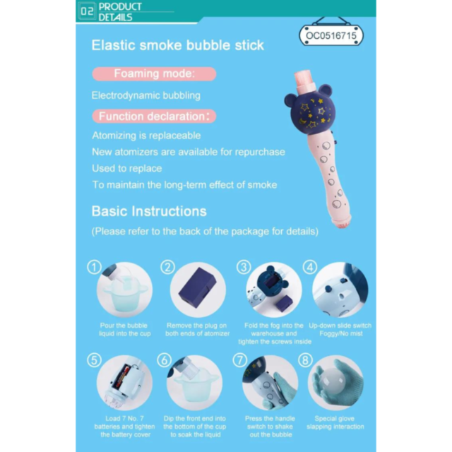 Baghetă Magică cu Bule și Fum pentru Copii