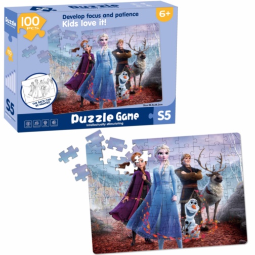 Puzzle de Colorat 2 în 1, Frozen, 100 piese 