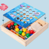 Joc Montessori din Lemn 3 în 1 – Prinde, Sortează și Potrivește Bile Colorate