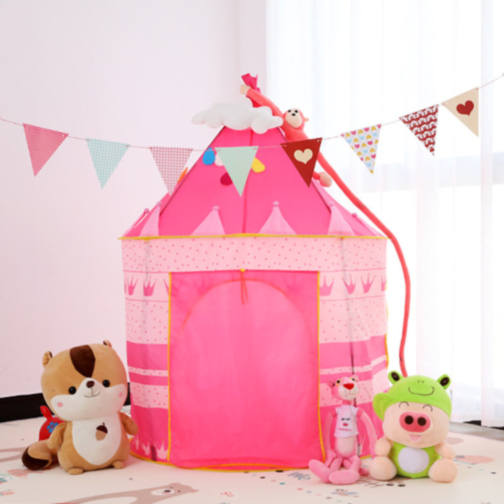 Cort de Joacă Castel Roz pentru Copii, Design de Prințesă, pentru Interior și Exterior
