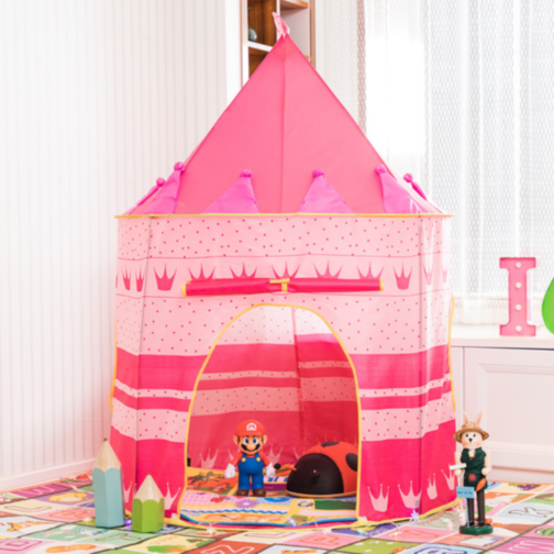 Cort de Joacă Castel Roz pentru Copii, Design de Prințesă, pentru Interior și Exterior