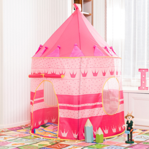 Cort de Joacă Castel Roz pentru Copii, Design de Prințesă, pentru Interior și Exterior