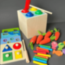 Cub Montessori Lemn 8 în 1 cu Legume și Pescuit