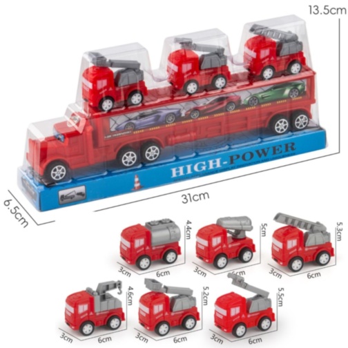 Set camion pompieri cu 3 mașini intervenție