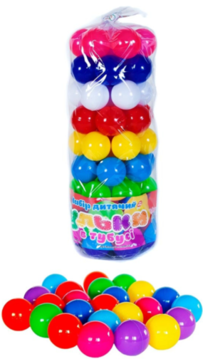 Set de 62 Bile Colorate, diametru 6cm 