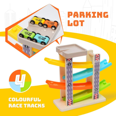 Circuit de Mașinuțe Colorate din Lemn pentru Copii | image