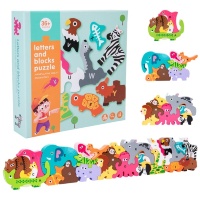 Puzzle din Lemn Montessori cu 26 Animale