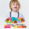 Puzzle din Lemn cu Animale și Alfabet – Joc Educativ