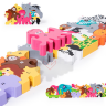 Puzzle din Lemn cu Animale și Alfabet – Joc Educativ