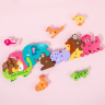 Puzzle din Lemn cu Animale și Alfabet – Joc Educativ