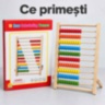 Numărătoare din lemn cu 100 de bile colorate