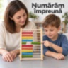 Numărătoare din lemn cu 100 de bile colorate