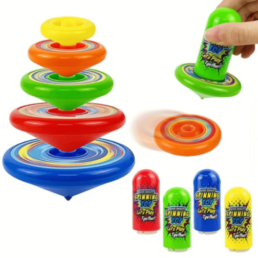 Titirezi Colorati cu Lansator Gyro pentru Copii