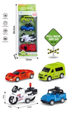 Set 3 Mașinuțe cu Motocicletă
