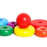 Turn de stivuire curcubeu din lemn - Joc educativ