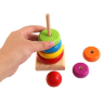 Turn de stivuire curcubeu din lemn - Joc educativ