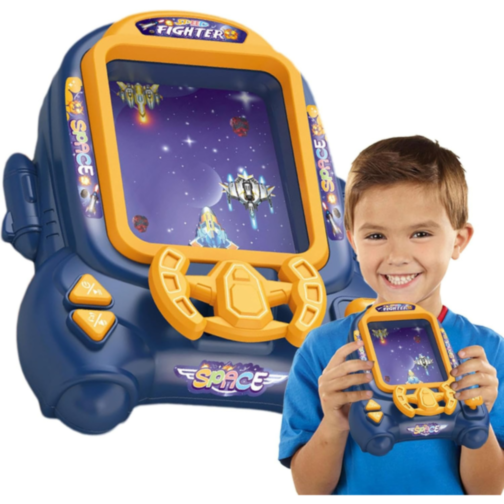 Consolă Portabilă Space Fighter cu Obstacole Spațiale (culoare aleatorie)