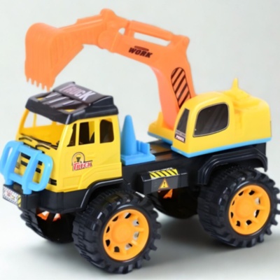 Camion cu excavator pentru copii, jucărie construcții | image