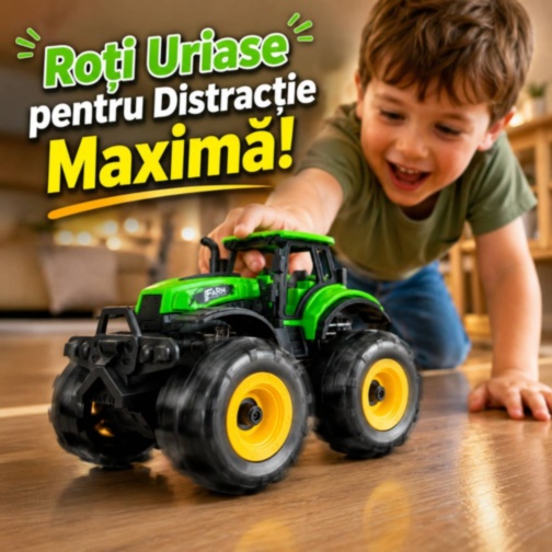 Tractor Monster Truck cu Inerție și Roți Uriașe