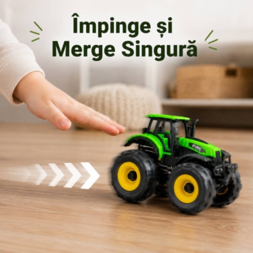 Tractor Monster Truck cu Inerție și Roți Uriașe